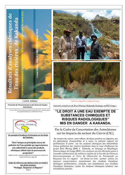 Rapport de la pollution des rivieres au Katanga par Boss MIning-1