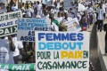 Déjà début février 2011, lors du Forum social mondial à Dakar, les femmes de Casamance manifestaient pour la paix.
AFP/Seyllou Diallo