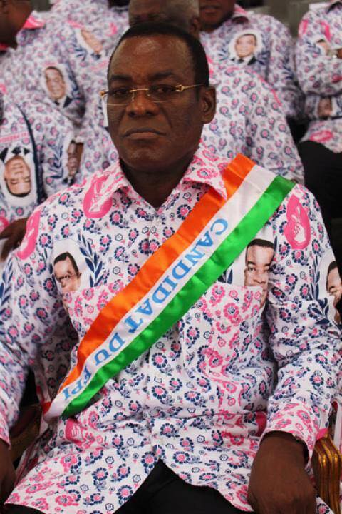 Affi N'Guessan Pascal,  président du FPI, candidat à l’élection présidentielle d'octobre 2015 en Côte d’Ivoire