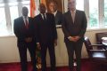 L’Ambassadeur de la Côte d'Ivoire aux USA, S.E.M. Mamadou Haidara (au centre) avec Monsieur Jose Sette, Directeur Executif de l'Organisation Internationale du Café  et S.E.M. Aly Touré